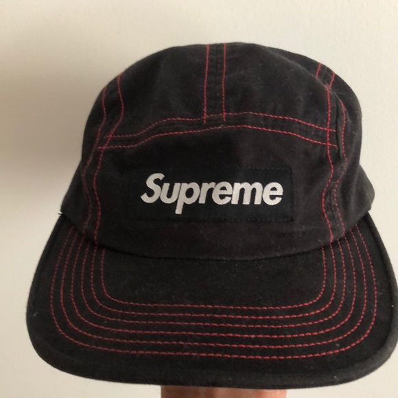 Supreme, Accessories, Supreme Contrast Stitch Camp Cap Redblack